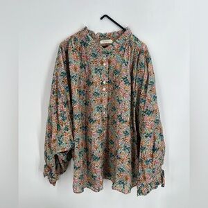 Doen Rose Top Blouse In Cream Lady Bird Floral